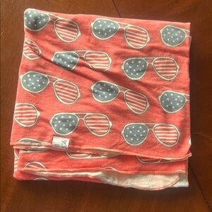 Sunglasses Print baby swaddle blanket - Red and Blue